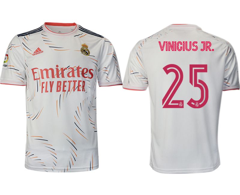Men 2021-2022 Club Real Madrid home aaa version white #25 Adidas Soccer Jersey